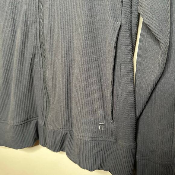 Tommy John Brushed Full Zip Ribbed Hooded Jacket Grey Phantom Men Med Loungewear - Picture 3 of 8